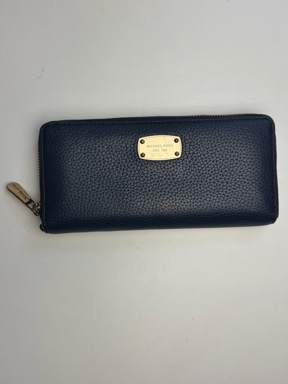 Michael Kors Navy Long Zip Wallet